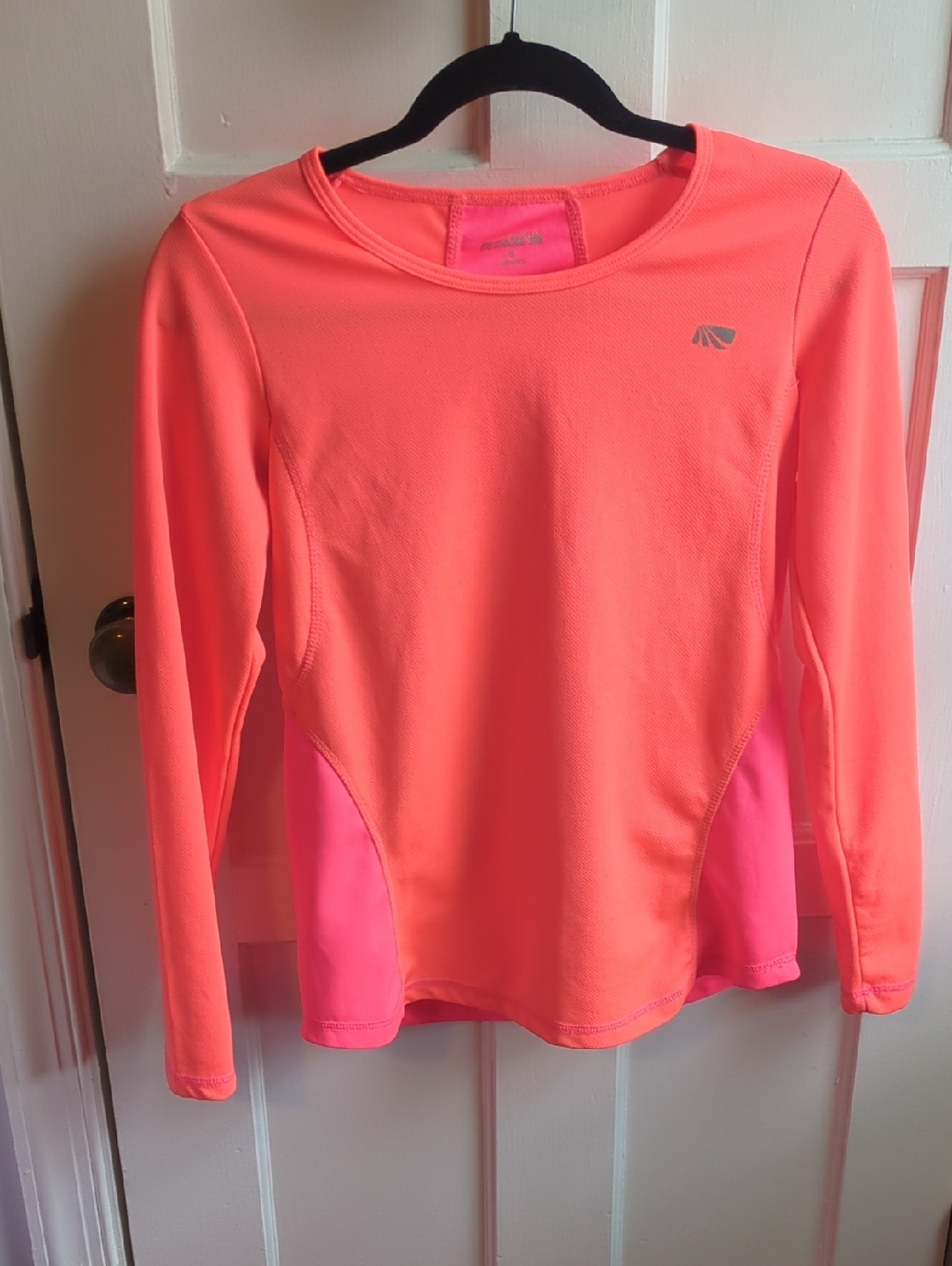 Marika Neon Coral with Hot Pink Athletic Long Sleeve Top
